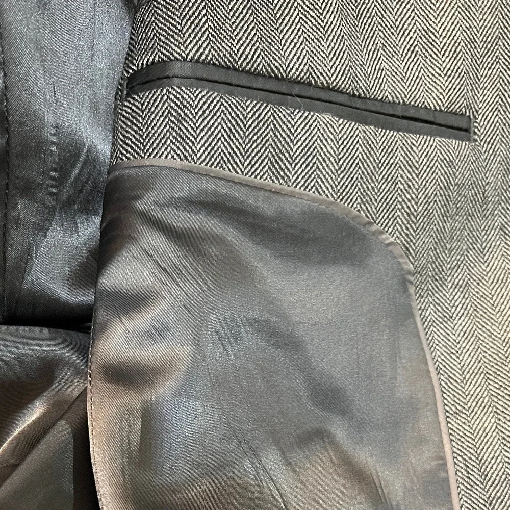 Joseph & Feiss Gold Luxury Wool Gray Houndstooth Jacket‎ Blazer Sport Coat 42XL